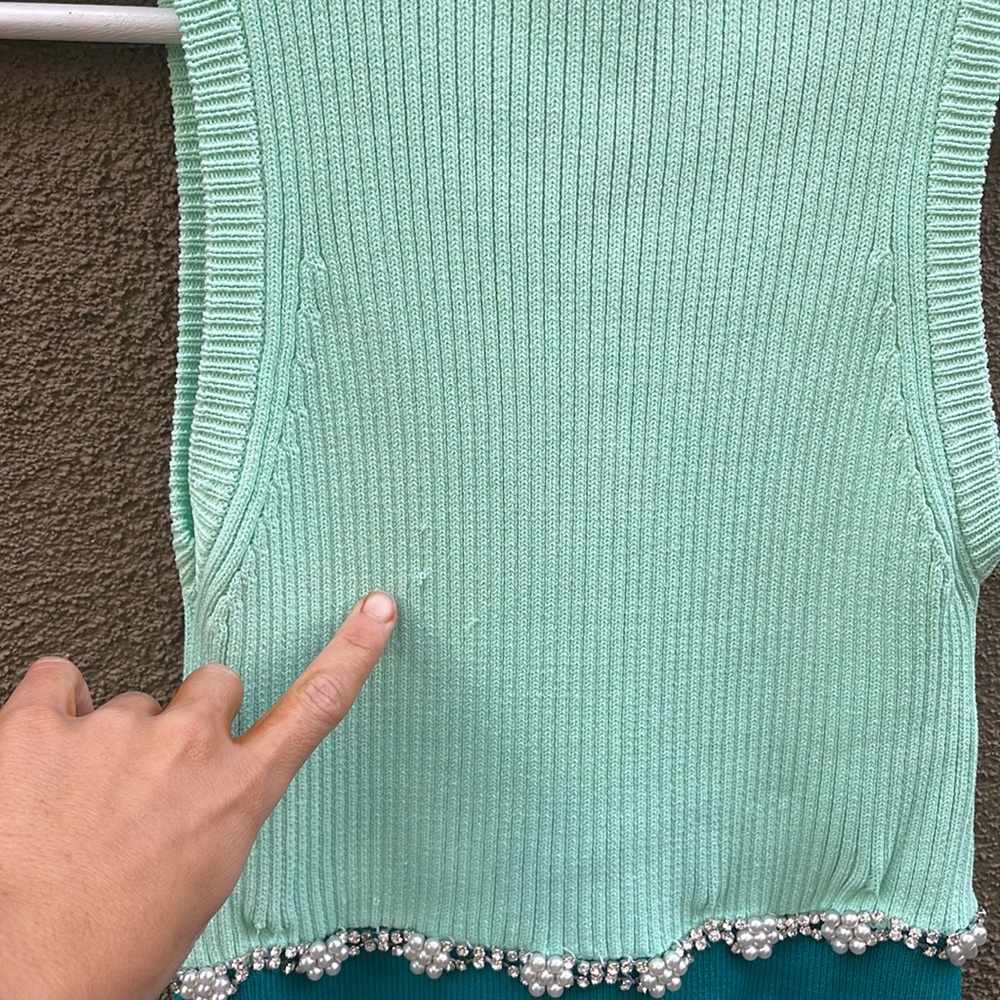 Zara JEWEL APPLIQUÉ KNIT DRESS - Picture 9 of 12